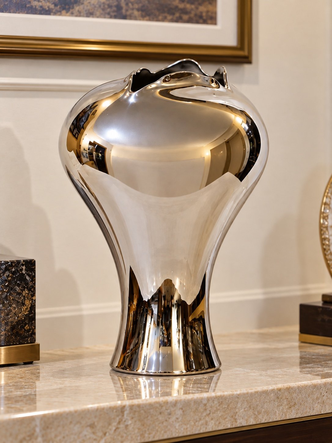 Lọ hoa Opening (mạ Platin), H33cm