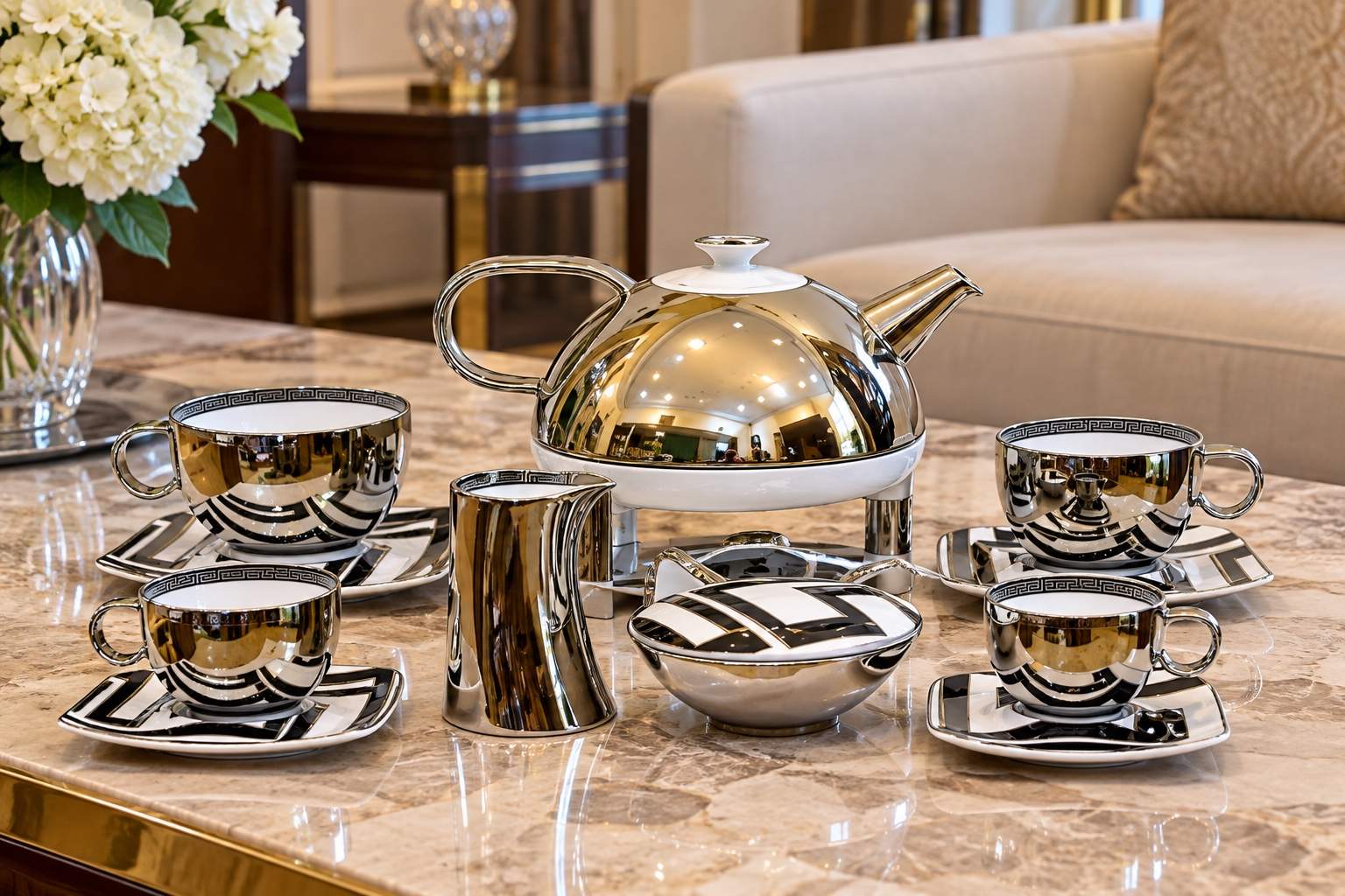 Bộ trà - cà phê Versace Dedalo (mạ Platin)