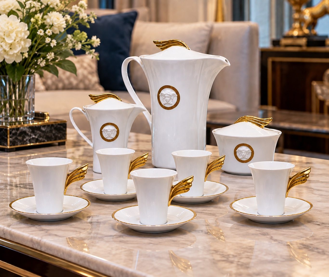 Bộ cà phê Versace Meandre d'or