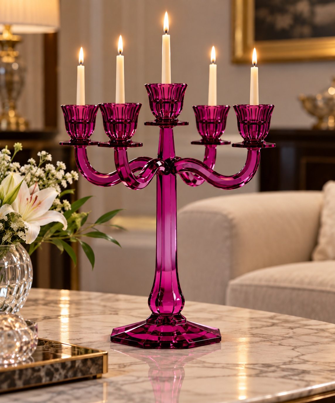 Chân nến 5 tay Ravello, 30cm
