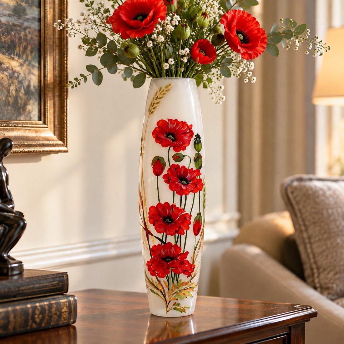 Lọ hoa vẽ tay nghệ thuật Gipar, H70cm