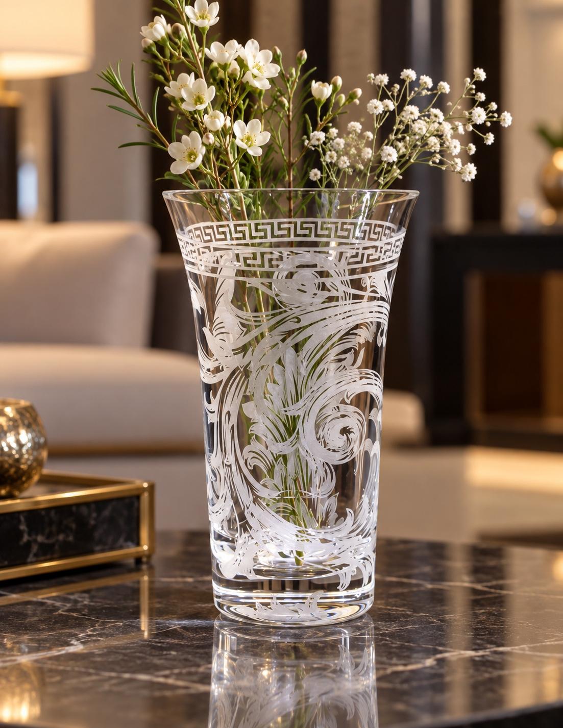Lọ hoa Versace Arabesque Crystal, H26cm