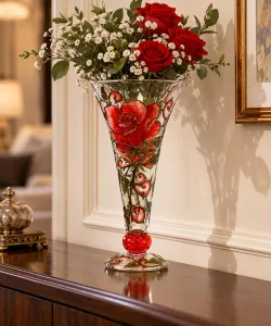 Lọ hoa vẽ tay nghệ thuật Gipar, H42cm