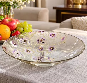 Đĩa hoa vẽ tay nghệ thuật Gipar, D40xH9