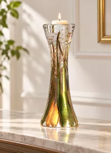 Chân nến vẽ tay nghệ thuật Gipar, H25cm