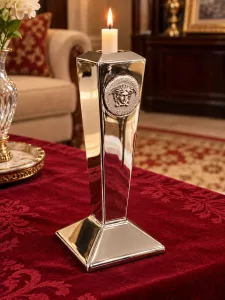 Chân nến Versace Medusa (gốm mạ Platin), H24cm