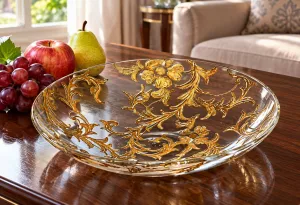 Đĩa hoa vẽ tay nghệ thuật Gipar