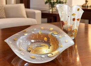 Đĩa hoa vẽ tay nghệ thuật Gipar