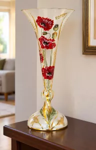 Lọ hoa vẽ tay nghệ thuật Gipar, H80x35cm