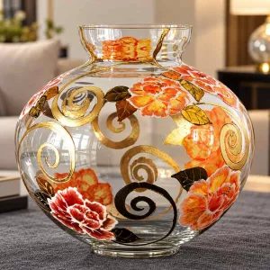 Lọ hoa vẽ tay nghệ thuật Gipar, H25cm
