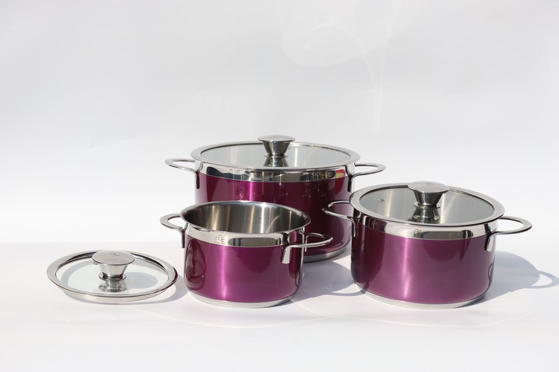 Bộ nồi Be-home 3 món màu tím