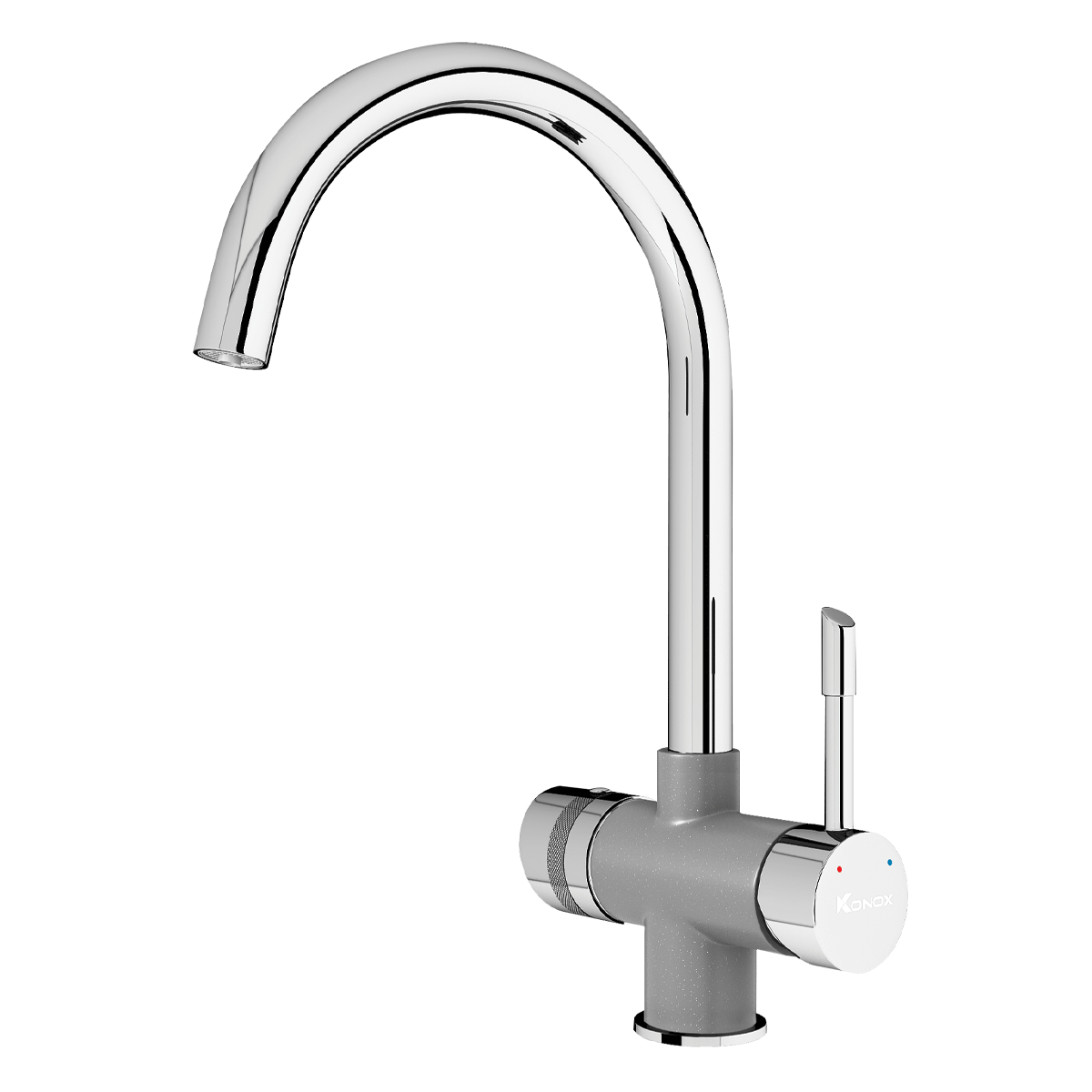 Vòi rửa bát KONOX ba đường nước Trim-Water Grey
