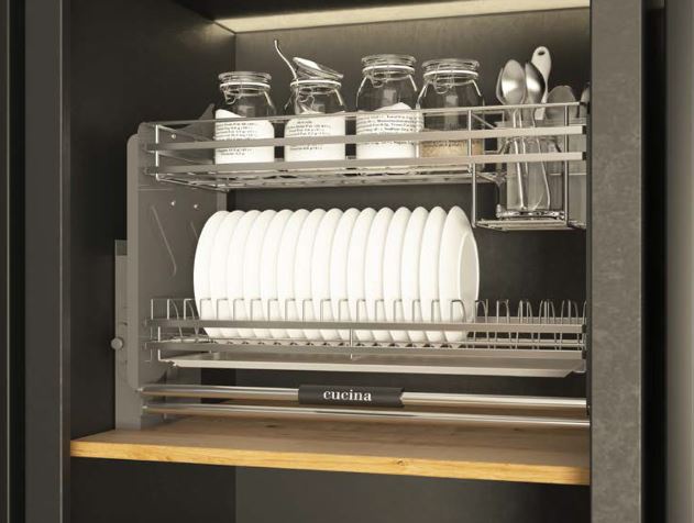 Giá bát nâng hạ Cucina 800mm có ống đũa/504.76.137