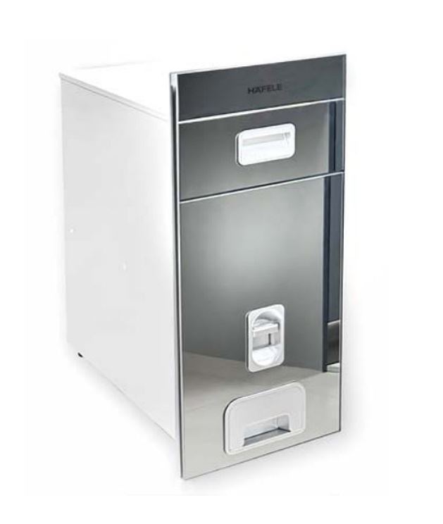 Thùng gạo Hafele âm gương bạc 300mm 549.32.990