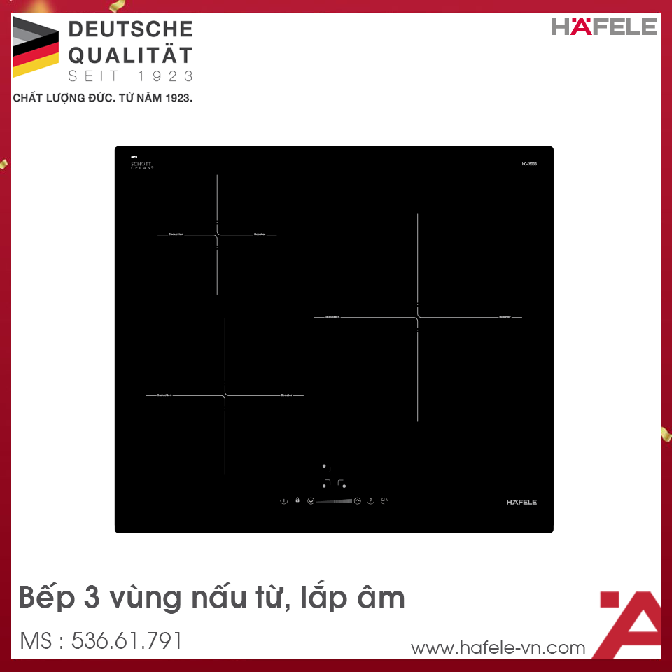 Bếp Từ 3 Vùng Nấu HC-I603B Hafele 536.61.791