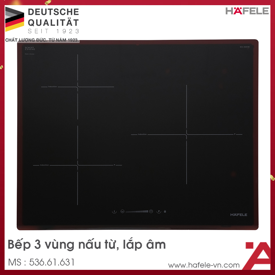 Bếp Từ 3 Vùng Nấu HC-I603D Hafele 536.61.631