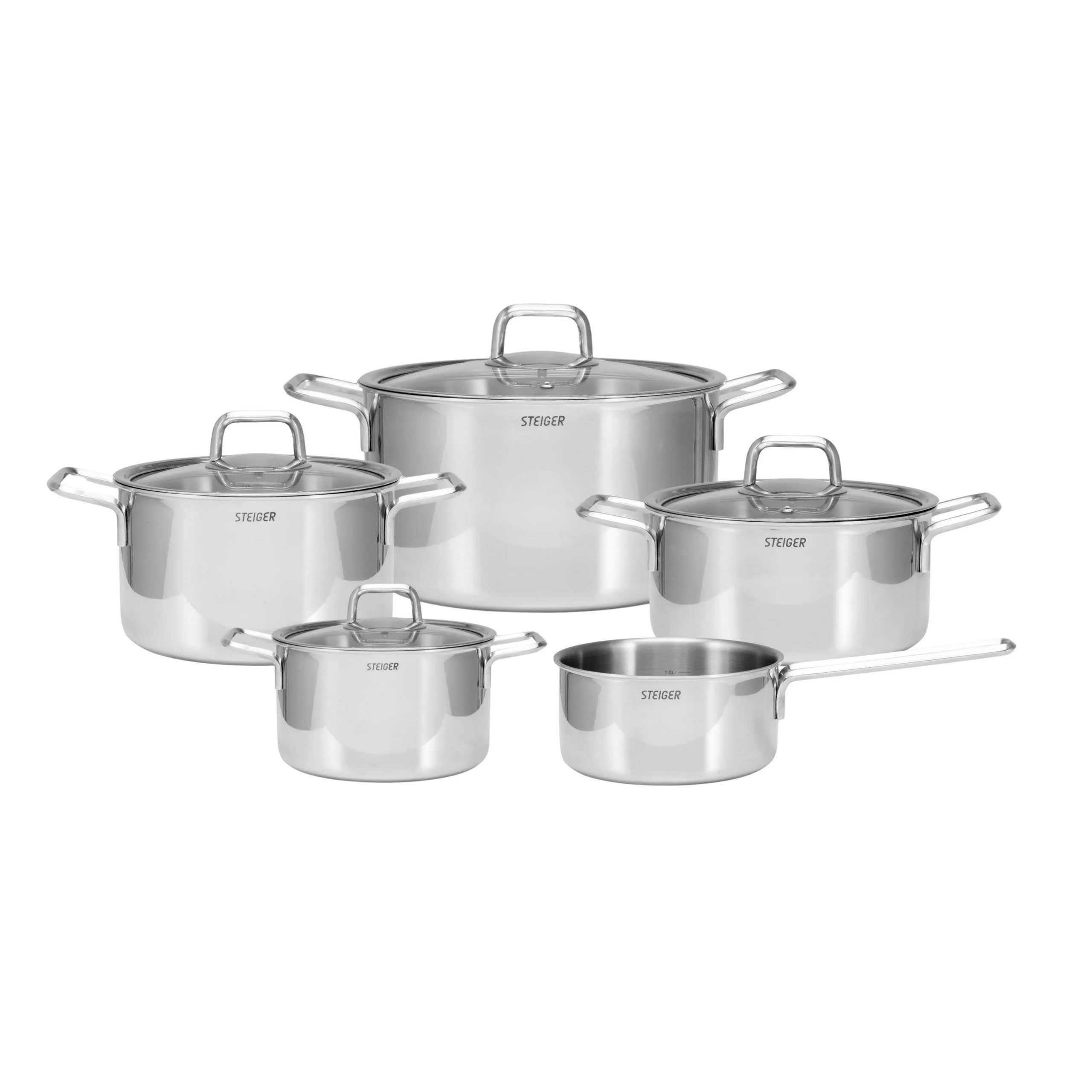 Bộ Nồi Steiger Nova - Set 5 Món đáy liền