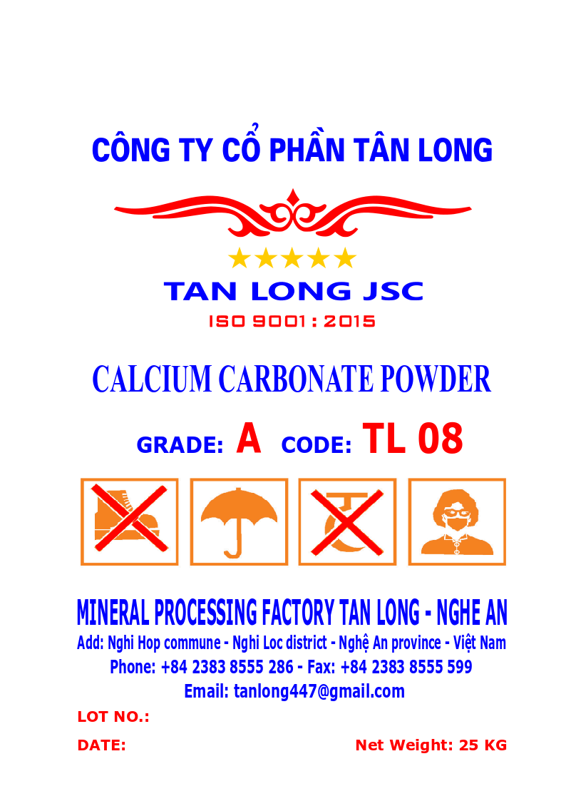 Bột 08 microns, không tráng phủ