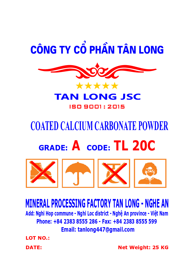 Bột 20 microns, tráng phủ