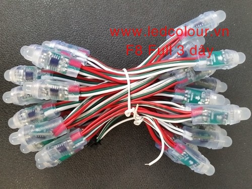 Bóng led F8 Full màu 3 dây