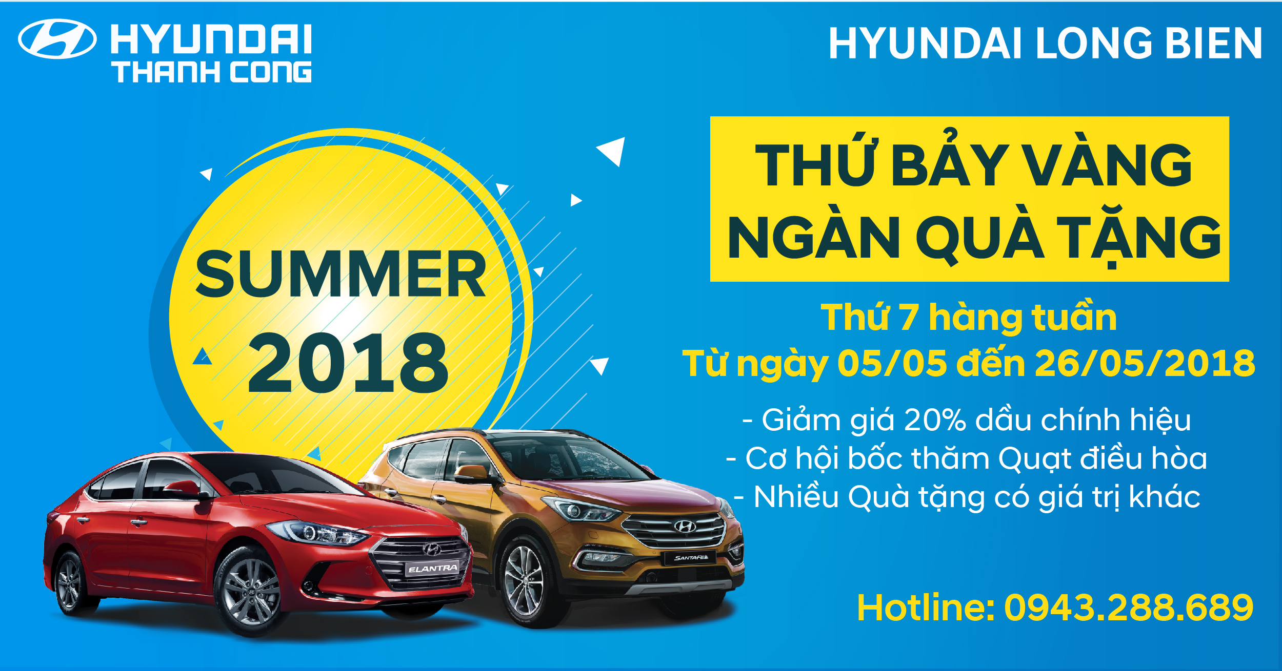 Chương trình khuyến mại "THỨ BẢY VÀNG-NGÀN QUÀ TẶNG" từ ngày 05/05 đến 26/05/2018