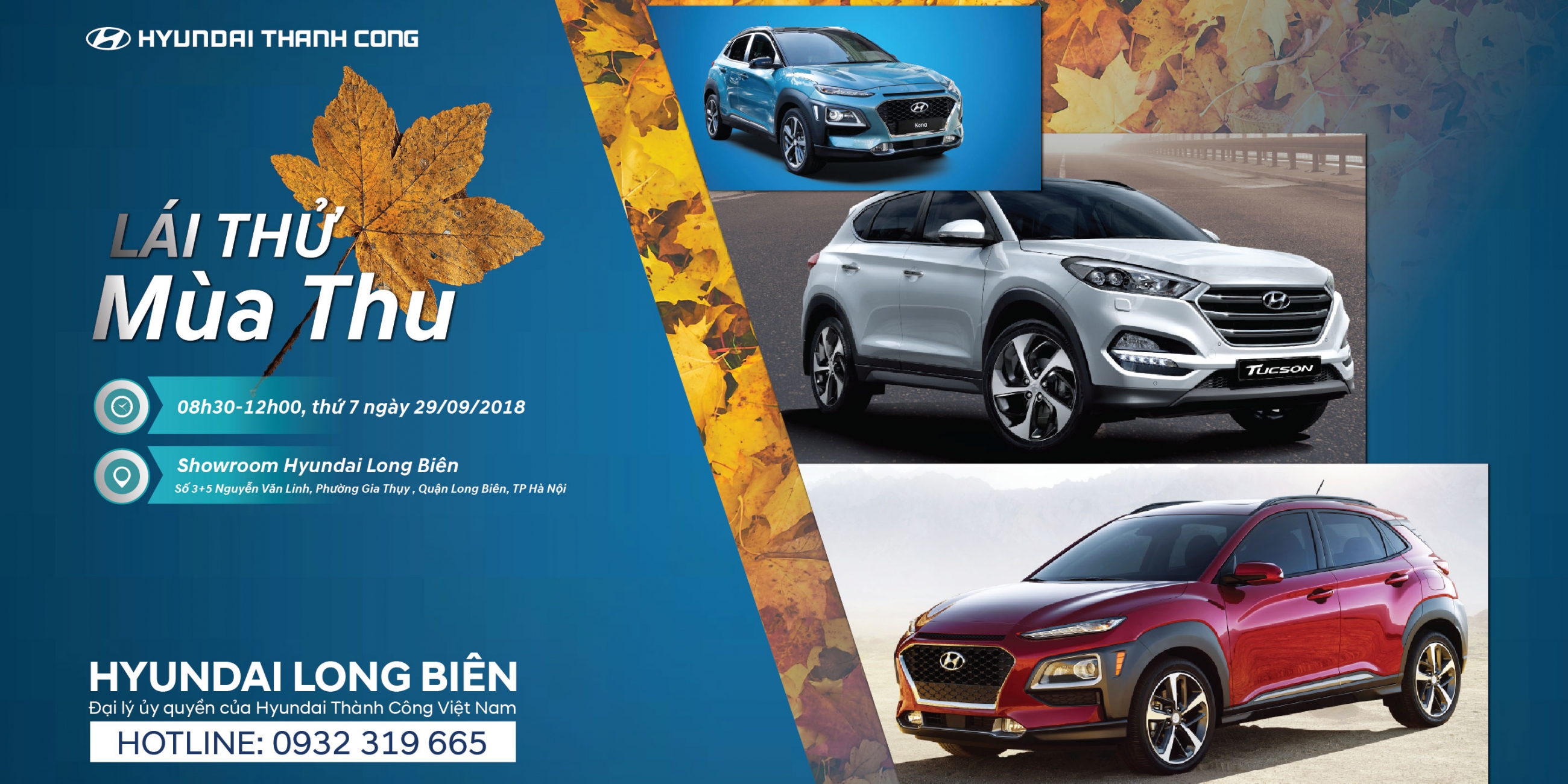 "LÁI THỬ MÙA THU" tại Showroom Hyundai Long Biên, thứ 7, ngày 29/09/2018