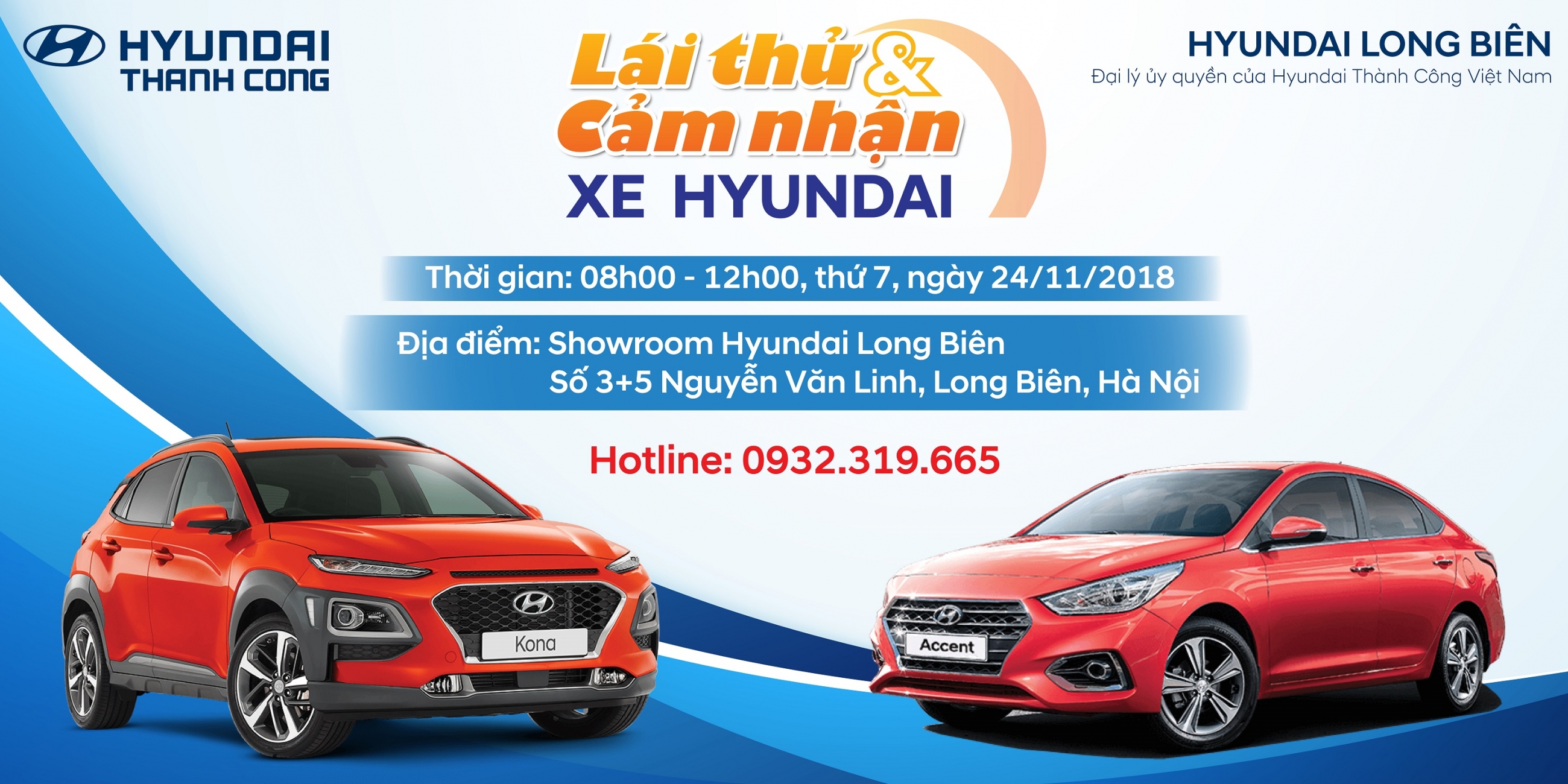 ''LÁI THỬ và CẢM NHẬN XE HYUNDAI" tại Showroom Hyundai Long Biên, thứ 7, ngày 24/11/2018