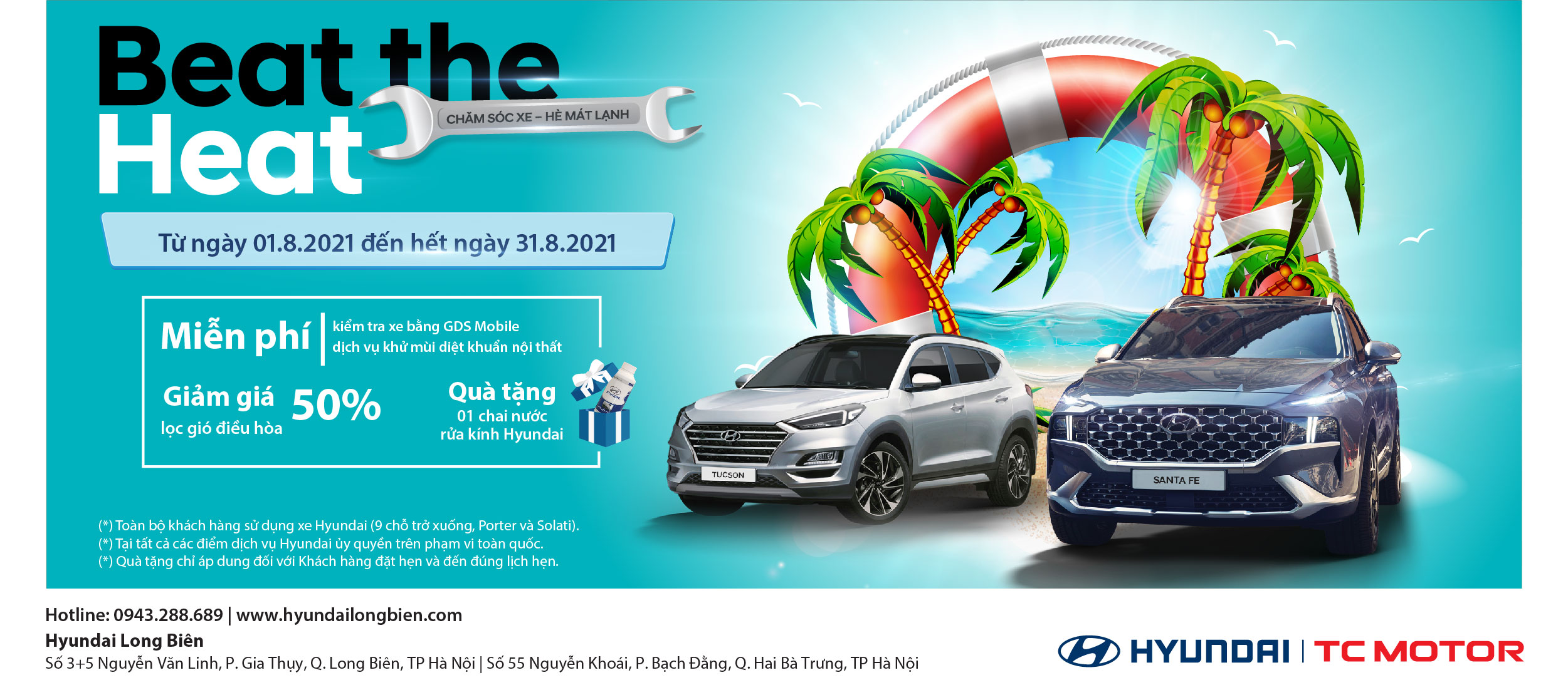 Beat the heat - Chăm sóc xe – Hè mát lạnh cùng Hyundai Long Biên by TC MOTOR