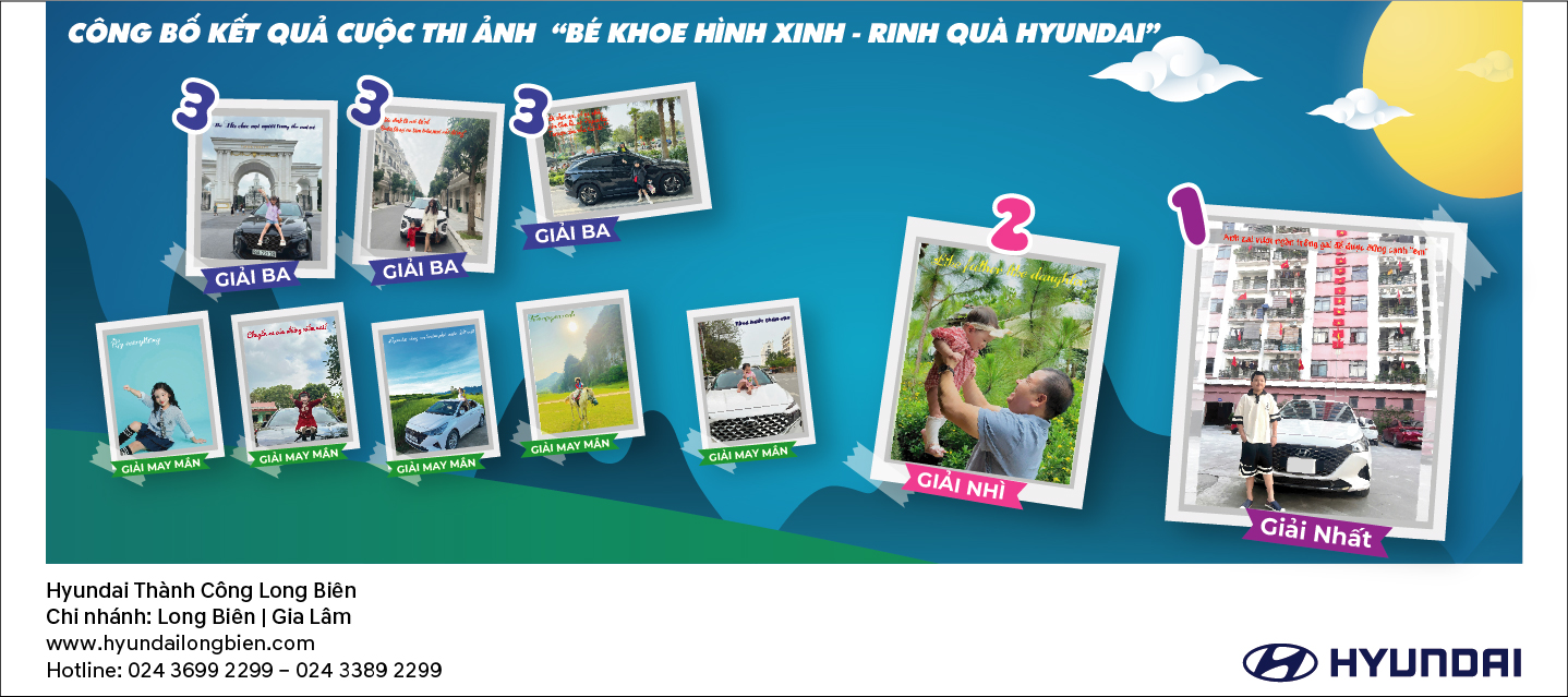 CÔNG BỐ KẾT QUẢ CUỘC THI ẢNH: "KHOE HÌNH BÉ XINH - RINH QUÀ HYUNDAI"