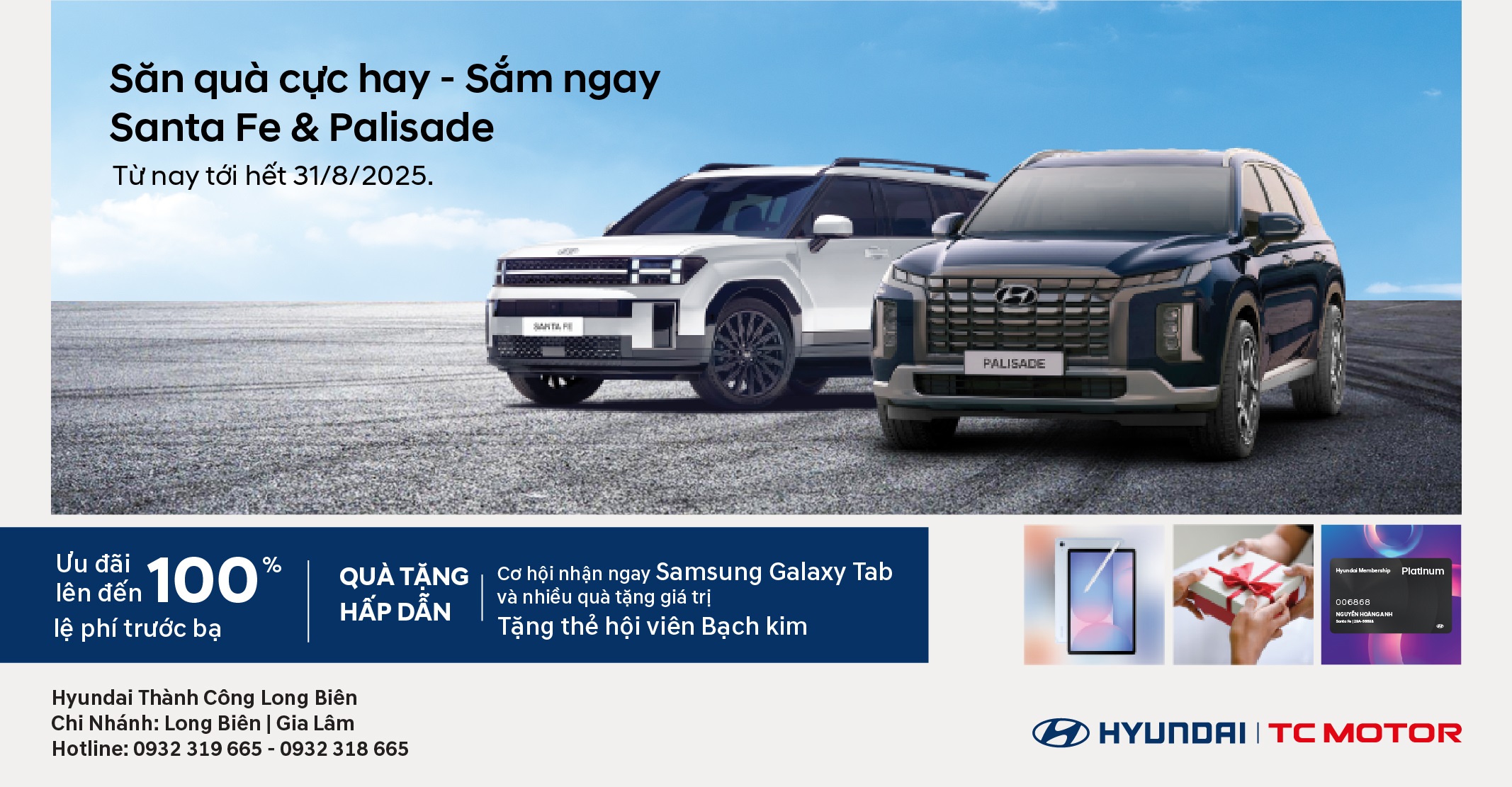 SĂN QUÀ CỰC NGAY – SẮM NGAY SANTA FE VÀ PALISADE
