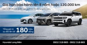 HYUNDAI THÀNH CÔNG TRIỂN KHAI CHƯƠNG TRÌNH ƯU ĐÃI KÉP - NÂNG BẢO HÀNH LÊN 8 NĂM KÈM HỖ TRỢ TÀI CHÍNH LÊN TỚI 200 TRIỆU ĐỒNG