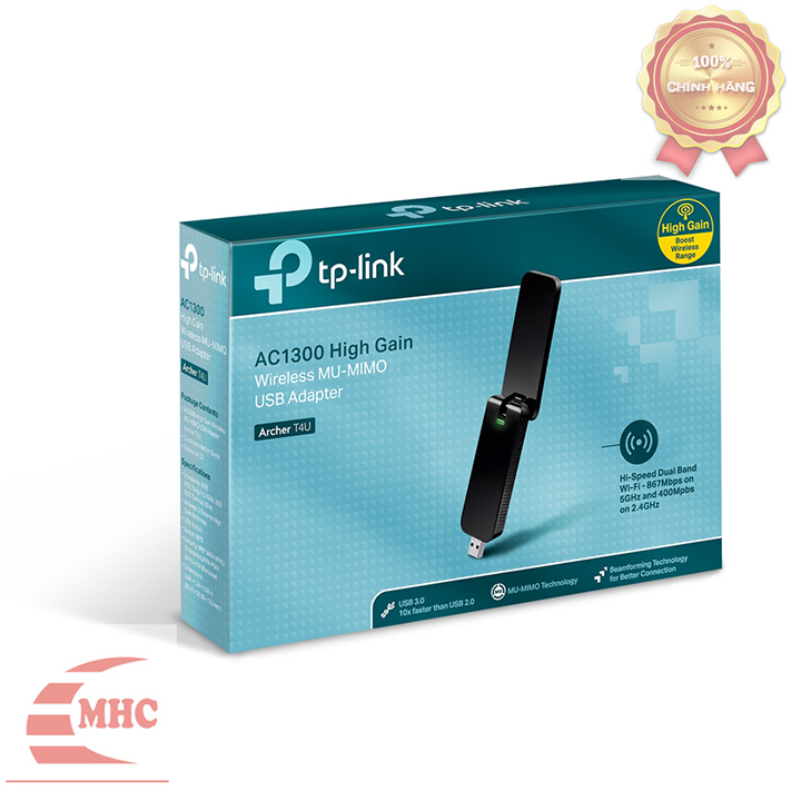 Bộ chuyển đổi USB TP-Link Archer T4U băng tần kép không dây AC1300