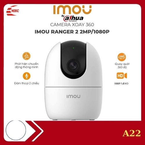 Camera wifi Imou A22 quay 360, đàm thoại, theo dõi cảnh báo chuyển động, hồng ngoại ban đêm