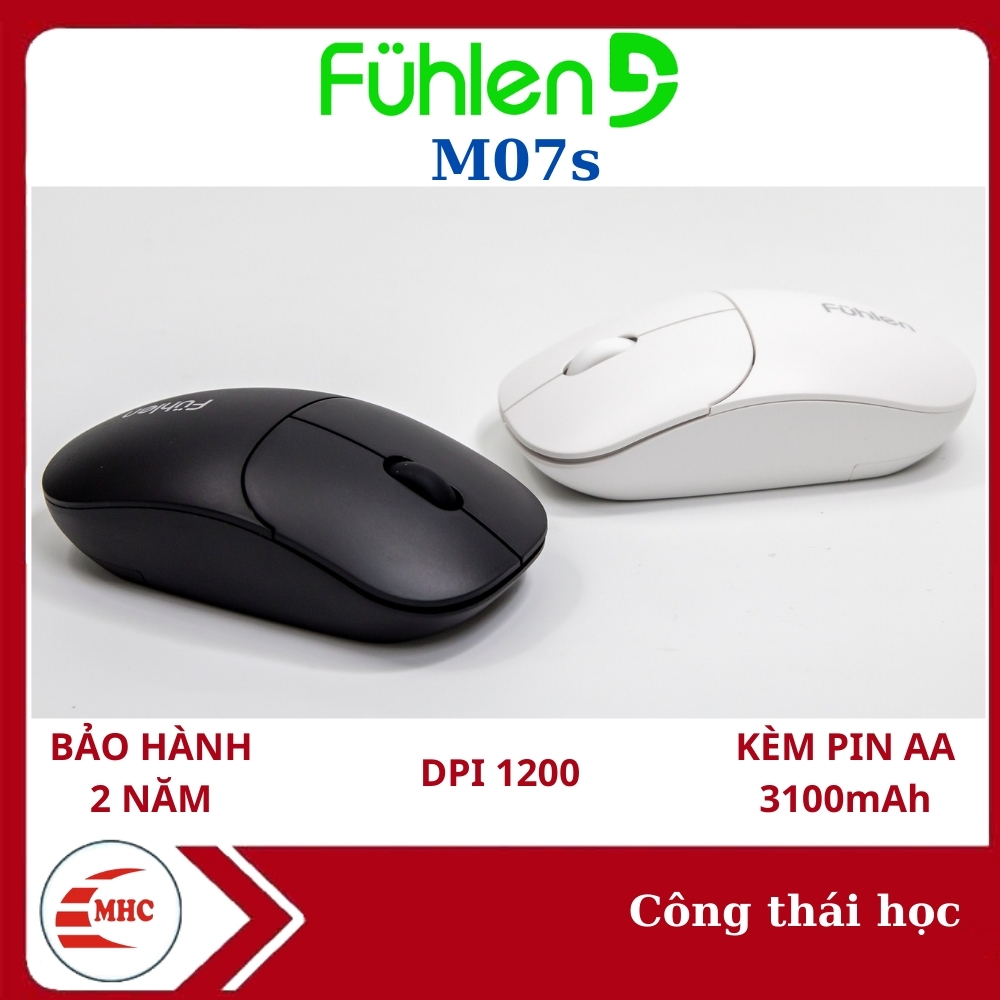 Chuột không dây Fuhlen M07s Wireless, Công thái học- Tặng kèm pin