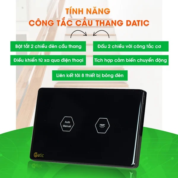 Công Tắc Cầu Thang Wifi Datic DTSW01CD/T