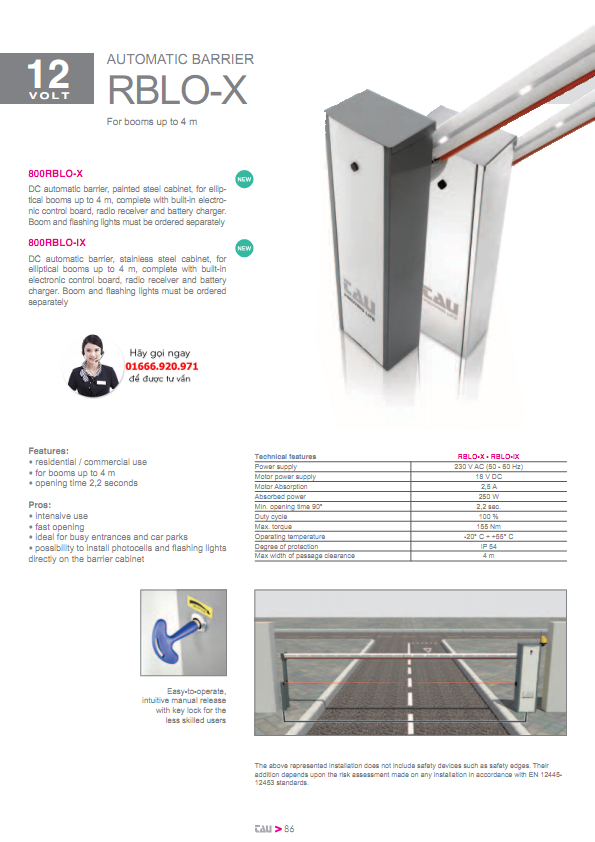 Cổng Barrier P-800RBLO