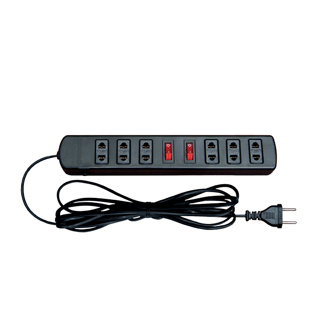 Ổ 2 chấu kéo dài, có công tắc & đèn báo, không có rơ le bảo vệ quá tải