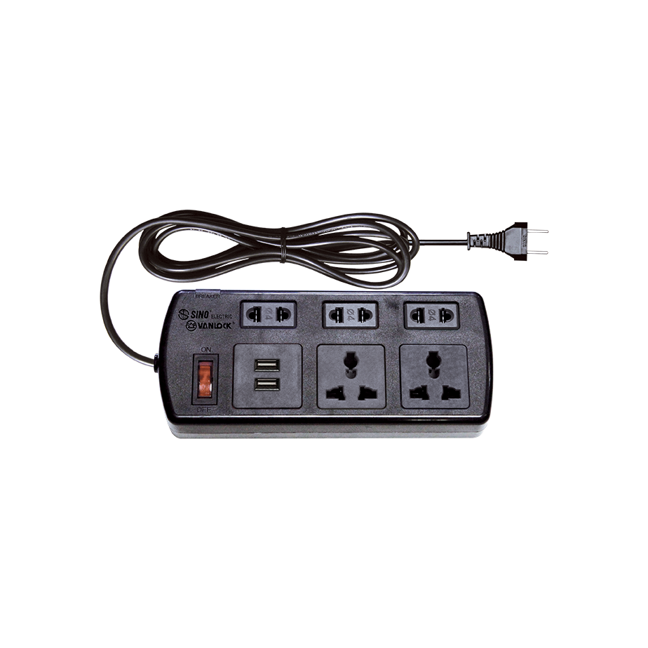 Ổ đa năng kéo dài, có công tắc, đèn báo & cổng USB