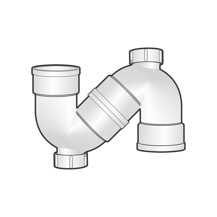 Cút chữ S có 2 cửa kiểm tra - Loại dài