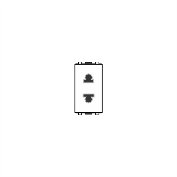 Ổ cắm 2 chấu có màn che 16A