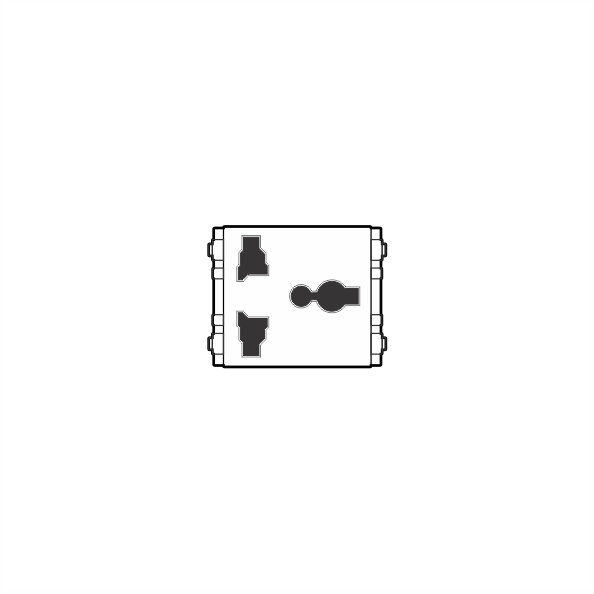 Ổ cắm đa năng dọc có màn che 16A