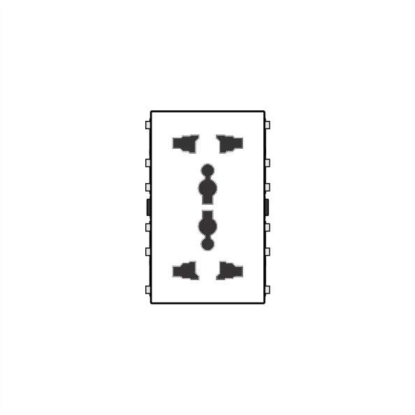 2 ổ cắm đa năng có màn che 16A