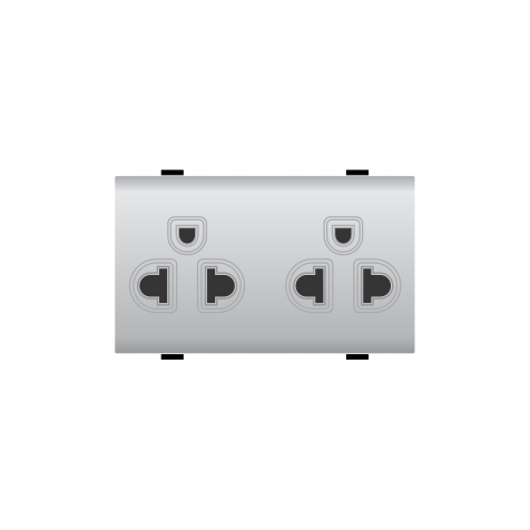 2 ổ cắm 3 chấu kiểu X 16A - VGUE2D (Nhiều màu)