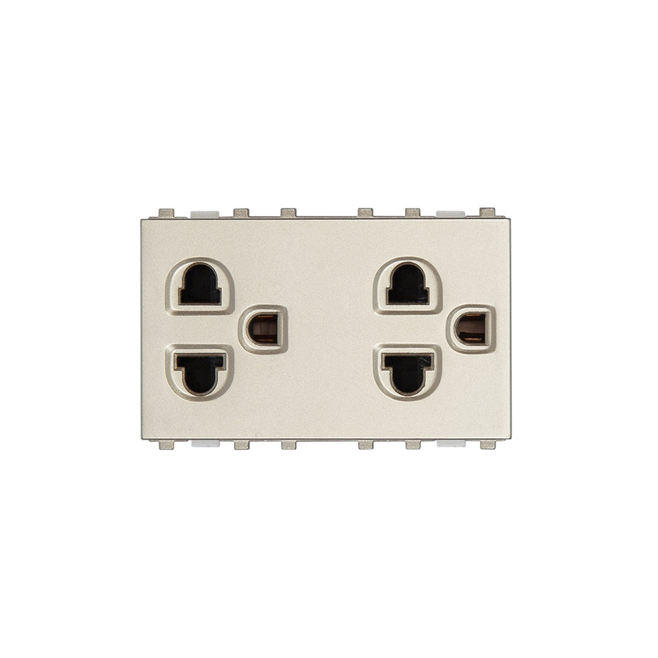 2 ổ cắm 3 chấu có màn che 16A - S69/UE2