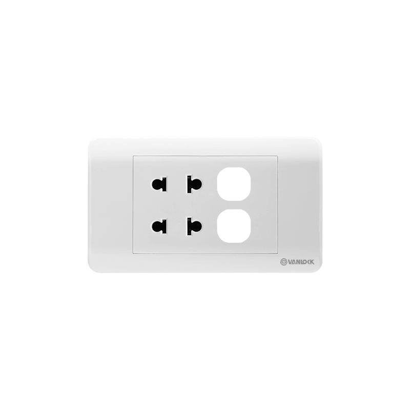2 ổ cắm 2 chấu 16A với 2 lỗ - ZLU2/XX