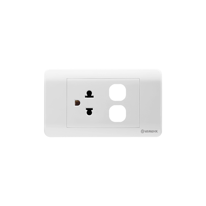 Ổ cắm đơn 3 chấu 16A với 2 lỗ - ZLUE/XX