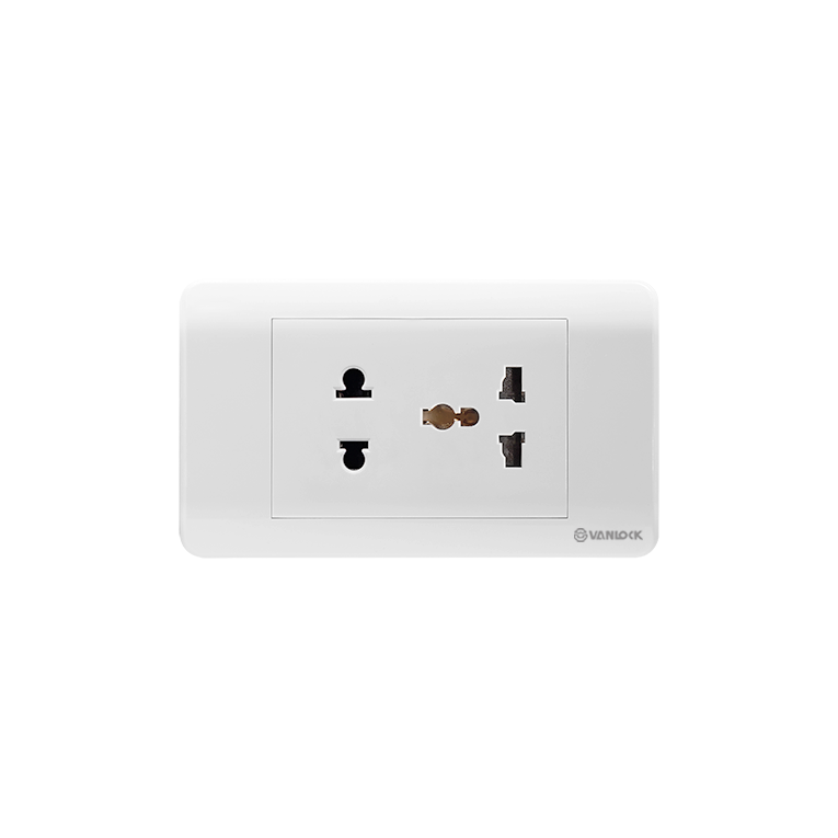 Ổ cắm 2 chấu và ổ cắm đa năng có màn che 16A - ZLU/UAM