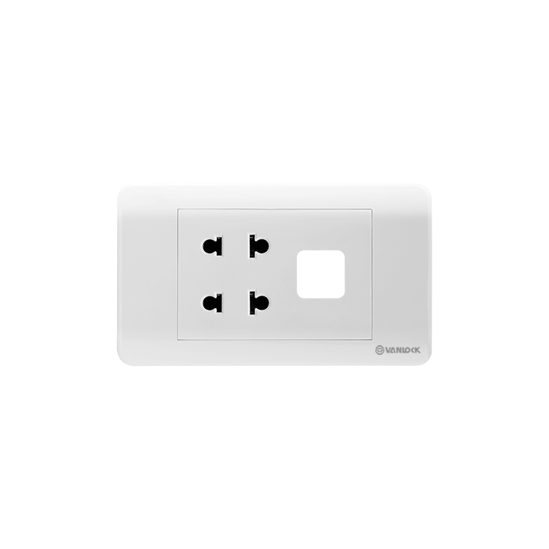 2 ổ cắm 2 chấu 16A với 1 lỗ - ZLSU2/X