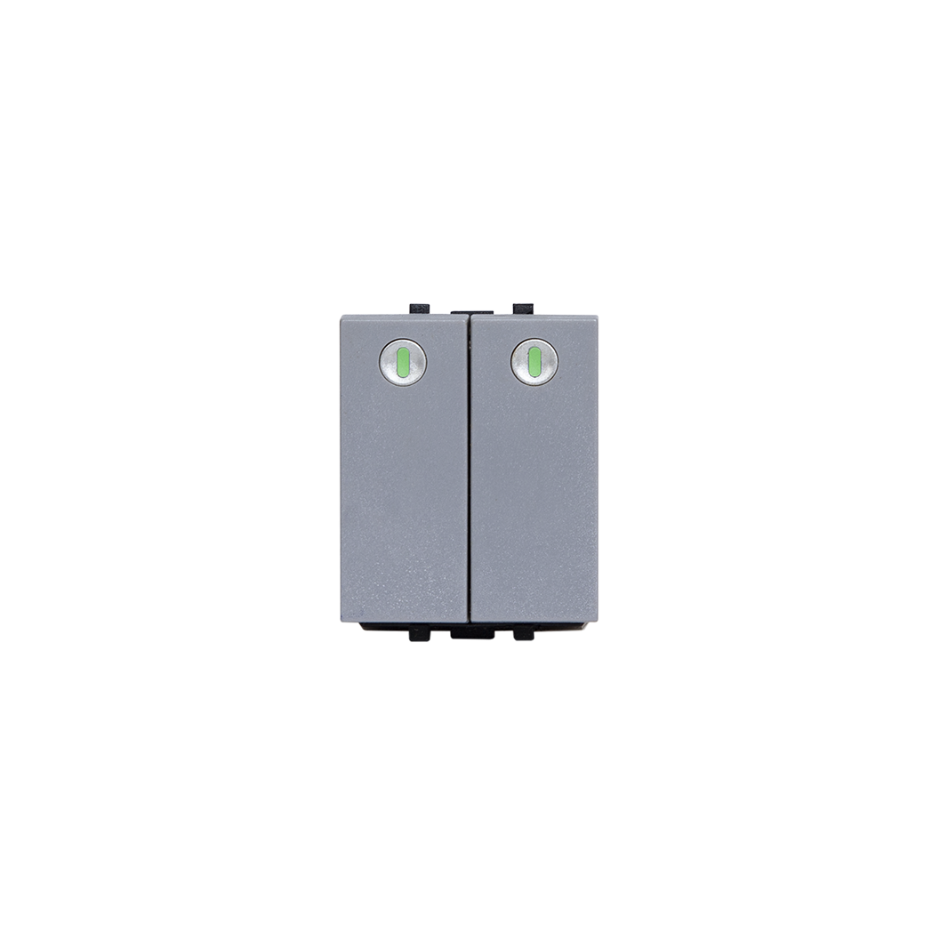 Công tắc kép cỡ trung 1 chiều có dạ quang - S668CG/S/2F