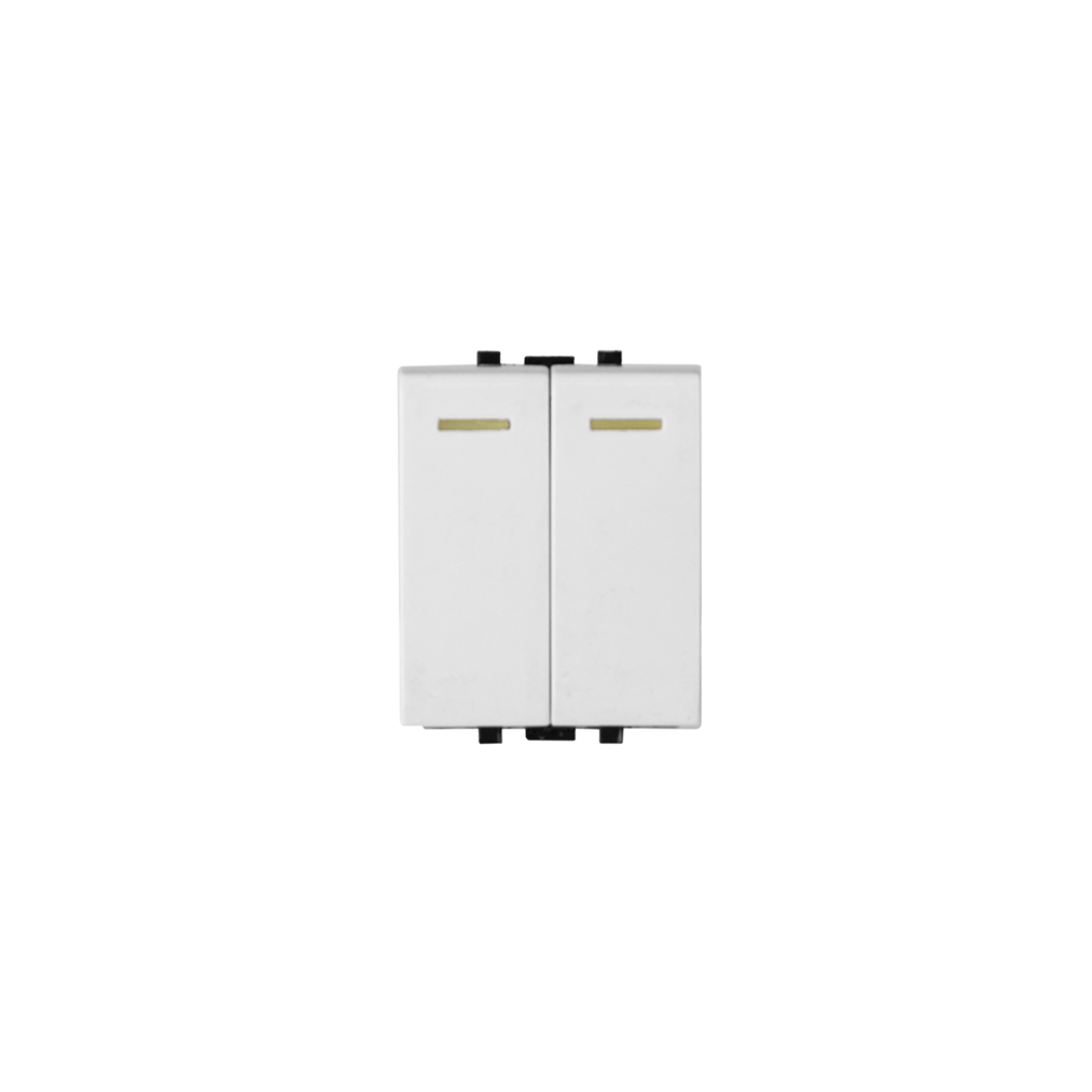 Công tắc kép cỡ trung 1 chiều có dạ quang - S69/S/2F - Nhiều màu
